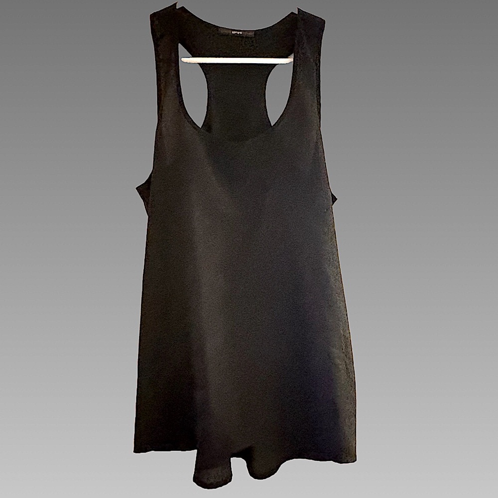*NWOT* Sopranos Black Chiffon Tank‎ Med